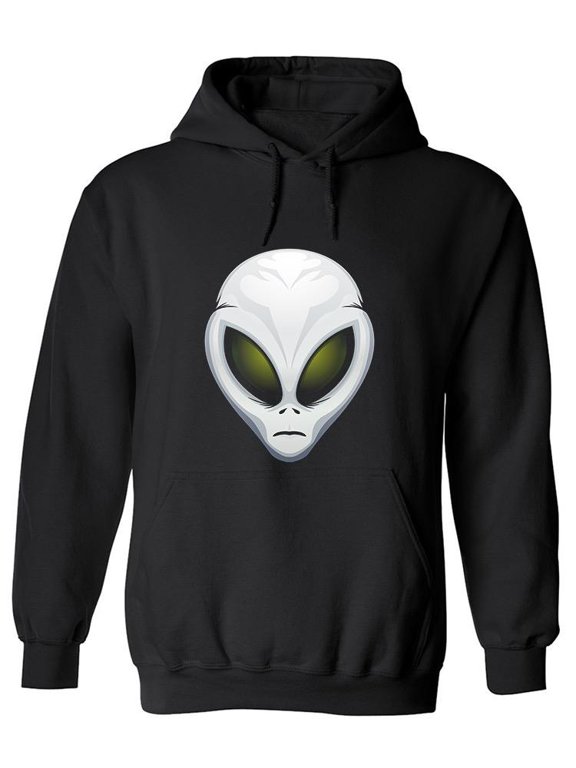 Grey Alien Head Hoodie Men -Image by Shutterstock, Male XX-Large