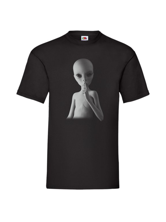Grey Alien T-shirt ET From outer Space shush Tell no one Extraterrestrial Gift