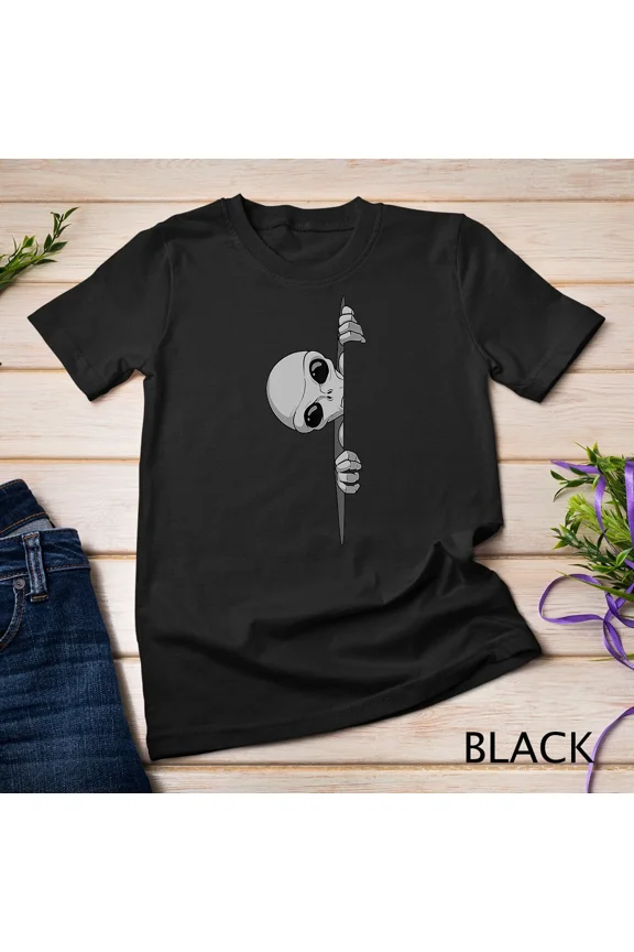 Grey Alien Ufo Peaking Zeta Reticuli Unisex Tshirt