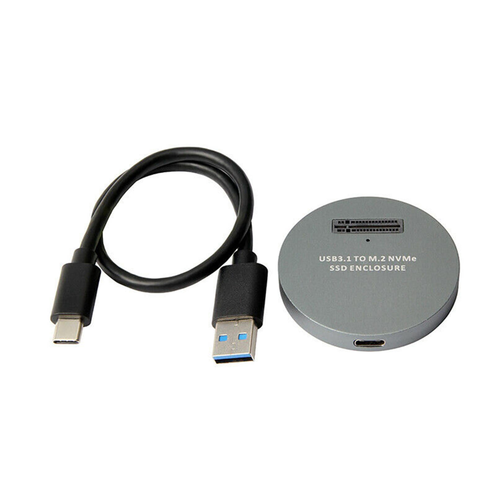 Grey Aluminum Alloy M.2 NVME PCIe SSD Enclosure Hard Case M-Key SSD to Type-C USB 3.1 USB3.0 NEW Box Accessories