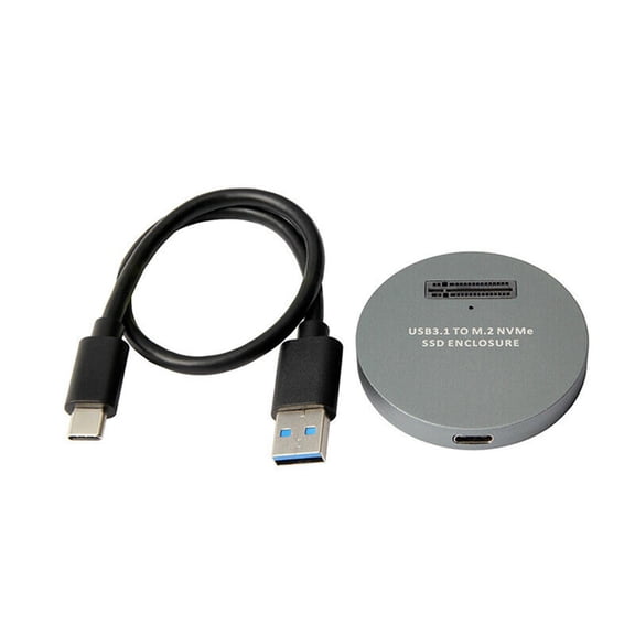 Grey Aluminum Alloy M.2 NVME PCIe SSD Enclosure Hard Case M-Key SSD to Type-C USB 3.1 USB3.0 NEW Box Accessories