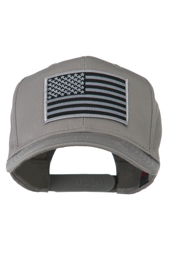 Grey American Flag Patched High Profile Cap - Grey OSFM