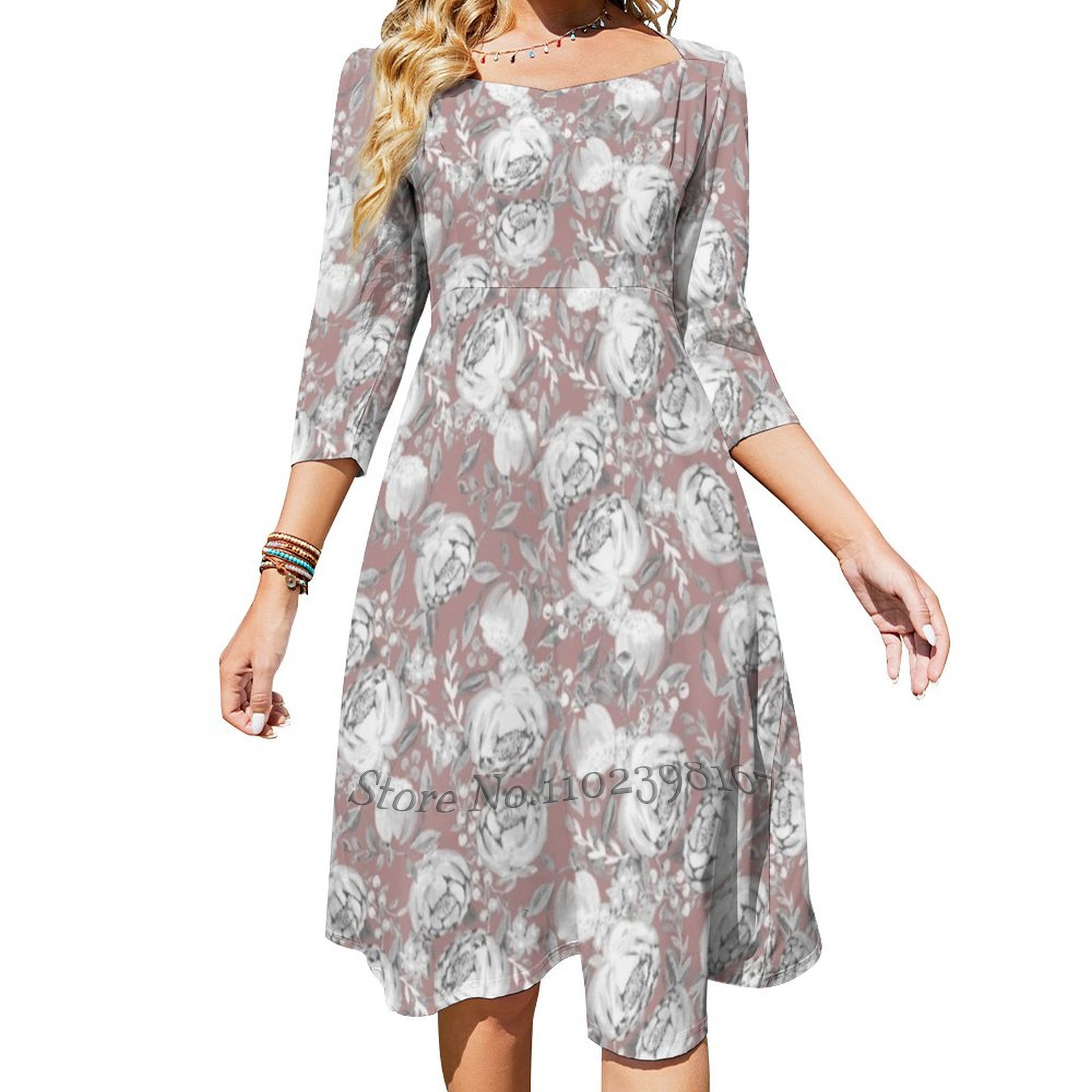 Peony Pink Floral Dress