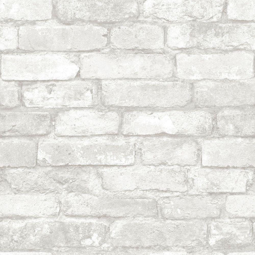 Grey And White Brick Vinyl Peel & Stick Wallpaper Roll (Covers 30.75 Sq