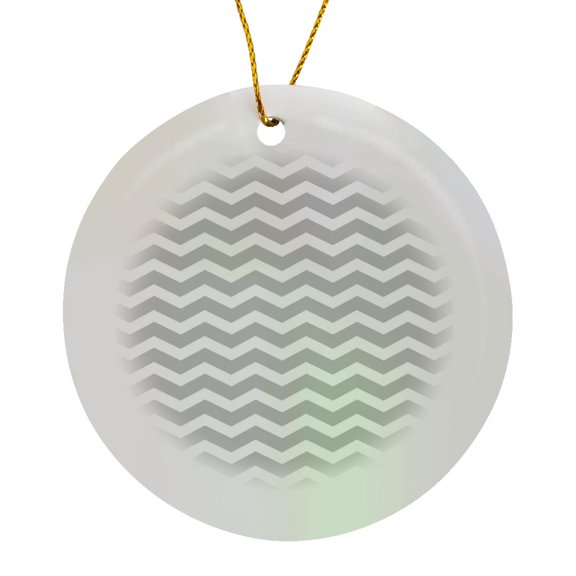 3drose, Grey and White Chevron Zig Zag Pattern Aka Trendy Gray or Stylish Silver, Circle Porcelain Ornament