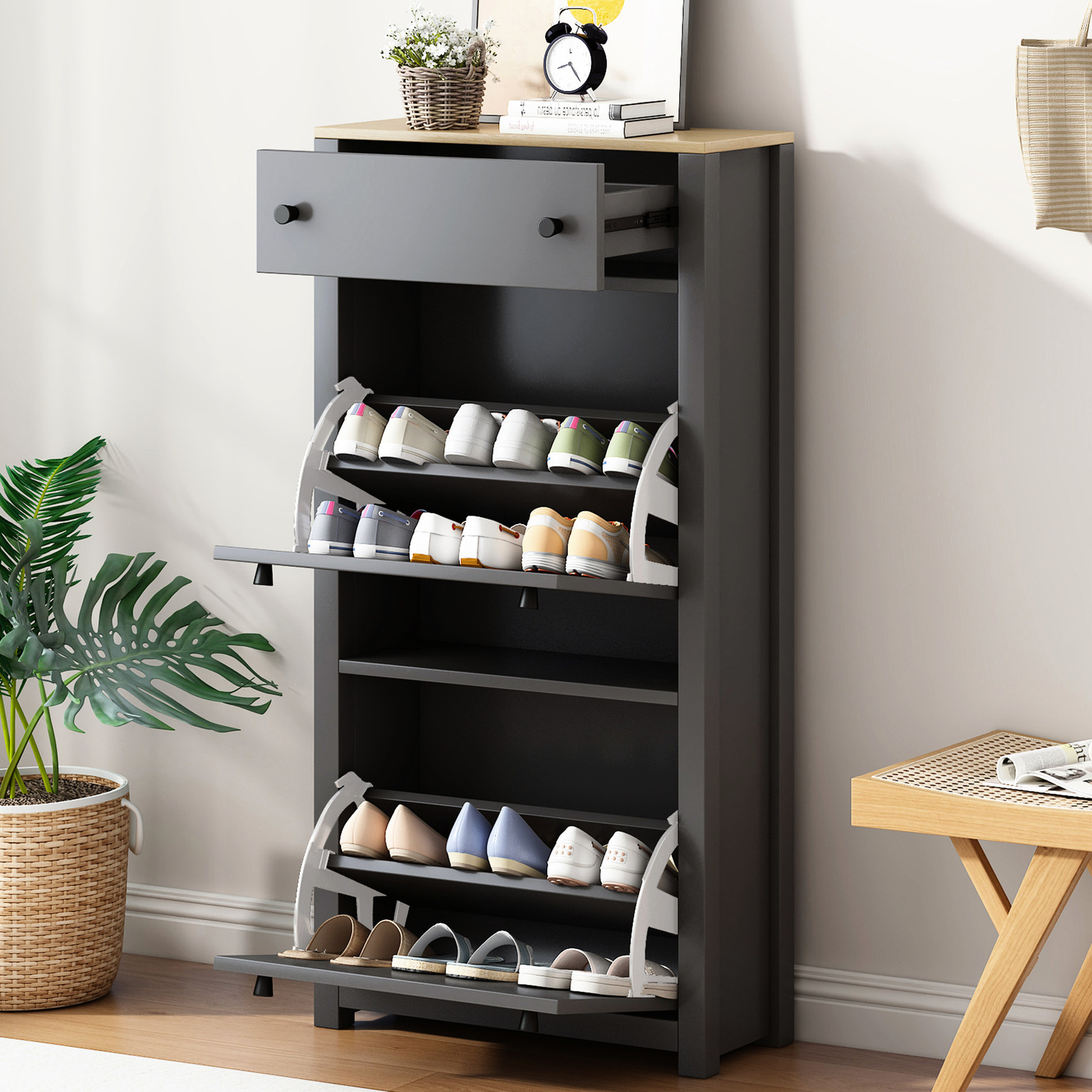 Smooth Slide Rails Grey Appearance - Smooth Sliding Rails on Drawers - Hallway Entrance ...