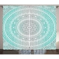 thumbnail image 1 of Ambesonne Grey and Aqua Curtains 2 Panel Set, Tribe Mandala, 108" x 96", Aqua Grey, 1 of 2