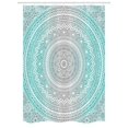 thumbnail image 1 of Grey and Aqua Stall Shower Curtain, Ombre Traditional Universe Symbol with Tribal Geometric Mandala Zen Artwork, Fabric Bathroom Set with Hooks, 54W X 78L Inches, Aqua Grey, by Ambesonne, 1 of 1