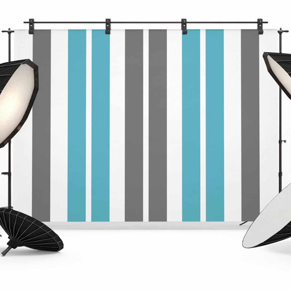 Grey Aqua Stripes,Backdrop for Photoshoot,Photography Photo Studio Background Wall Backdrop,Abstract Contemporary Minimalist Geometric Back Drop Banner Panel for Portraits Wedding Party 8x6Ft