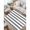 thumbnail image 1 of Grey and Area Rug for Bedroom 4x6 Ft White Stripes Super Soft fuzzy Throw Rug Non-Slip Fluffy Plush Indoor Floor Carpet for Living Room Nursery Home Decor, 1 of 8
