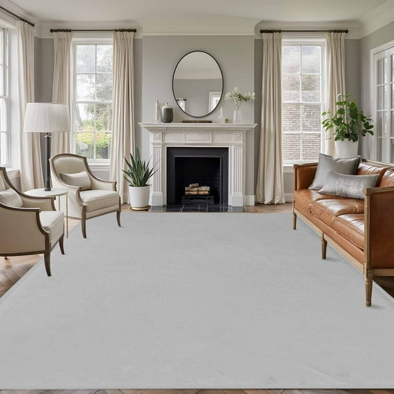 Grey Area Rugs 5x7 for Living Room, Farmhouse Solid Gray Color Modern Art Non Slip Washable Rug Runner, Low Pile Indoor Floor Carpet Mat Bathroom Rugs for Bedroom, Kids Room