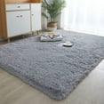 Grey Area Rugs for Bedroom 8x10 Feet Plush Furry Shag Rug Indoor Modern