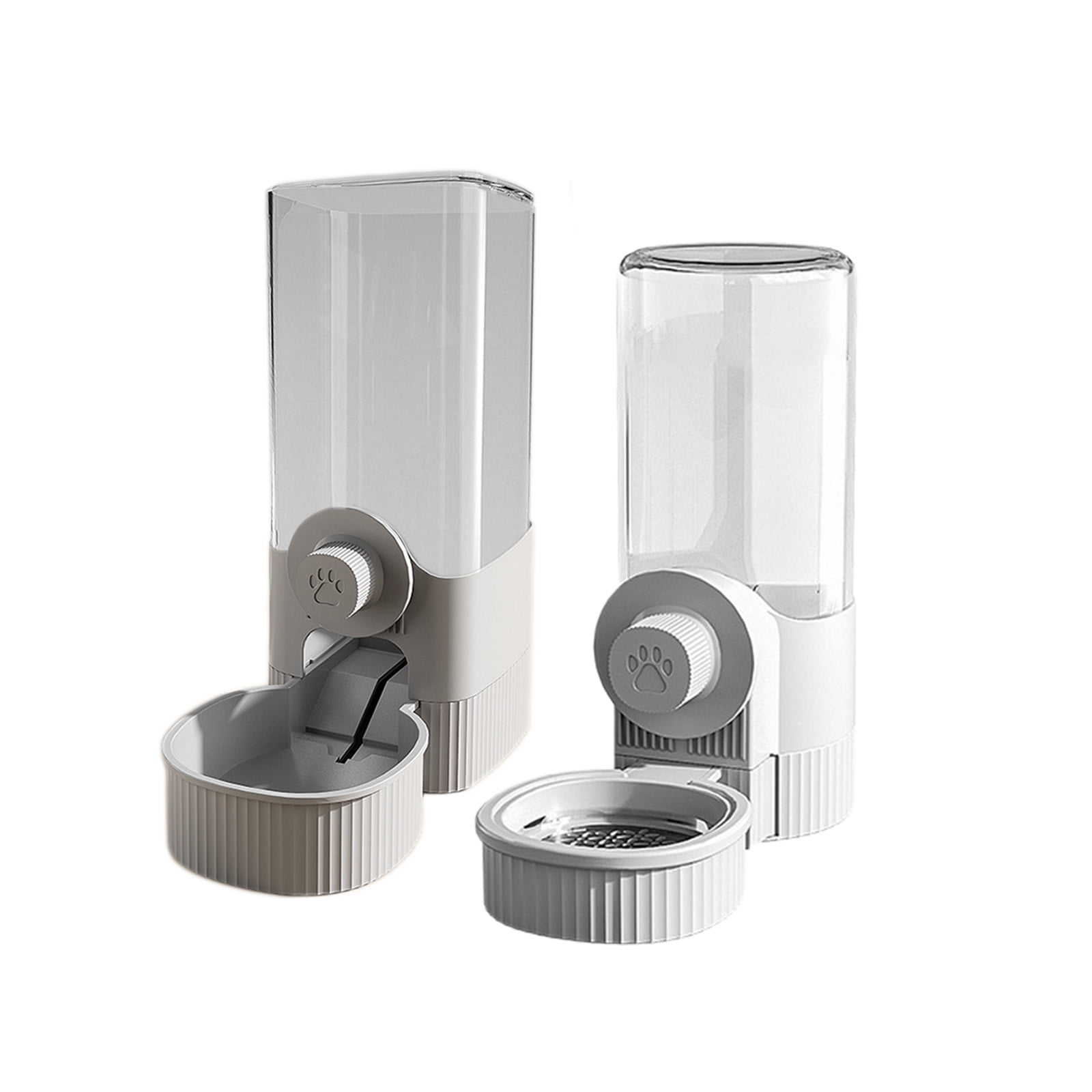 Grey Automatic Hanging Pet Feeder And Waterer Set For Cage Dry Food Dispenser For Dogs Cats Gray