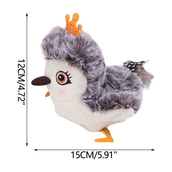 Grey Automatic Rc Pet Toy Plush Owl With Remote Control Usb Charging Gray