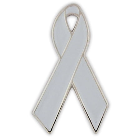 Grey Awareness Ribbon Enamel Lapel Pin 1