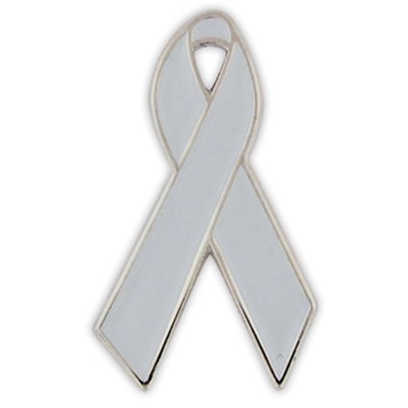 PinMart Enamel Grey Awareness Ribbon Lapel Pin, 1-Piece