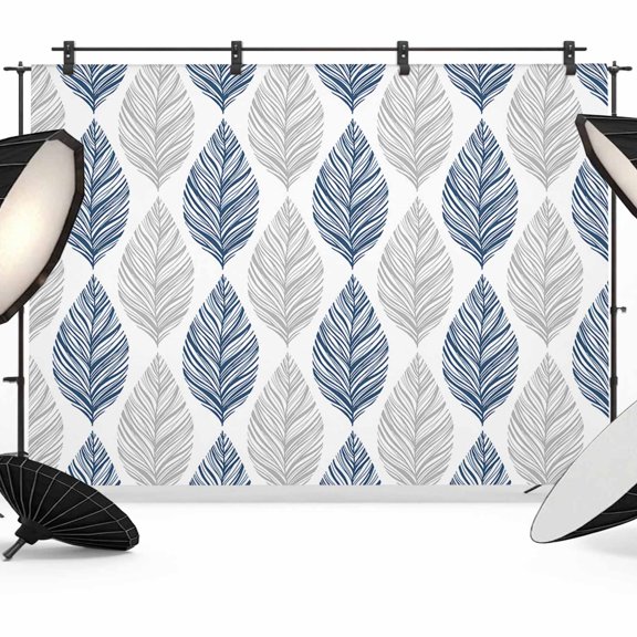 Grey and Backdrop for Photography, Navy Blue Olive Leaf Texture Watercolor Photo Backdrop Portrait Background Party Banner Photo Backgrounds for Studio Booth Props, 7x5ft