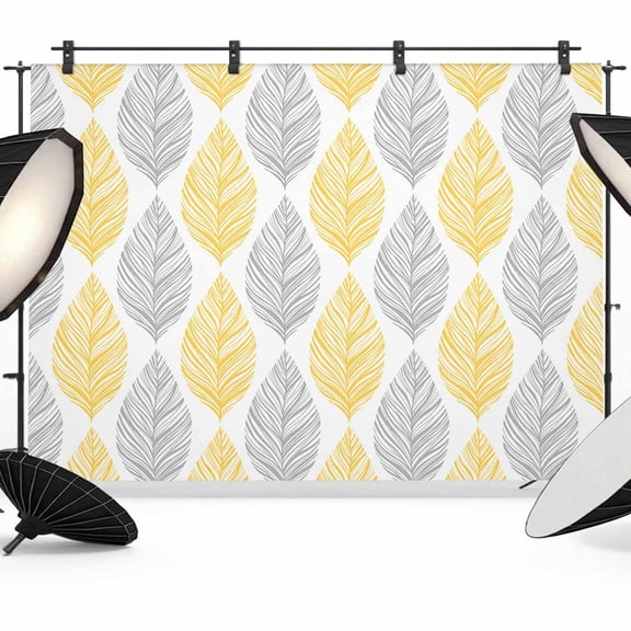 Grey and Backdrop for Photography, Yellow Olive Leaf Texture Watercolor Photo Backdrop Portrait Background Party Banner Photo Backgrounds for Studio Booth Props, 7x5ft