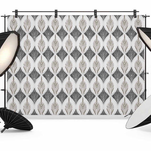 Grey Backdrop for Photoshoot, Photography Photo Studio Background Wall Backdrop, Modern Abstract Geometric Contemporary Back Drop Banner Panel for Portraits Wedding Party Live Streaming Decor 7x5Ft
