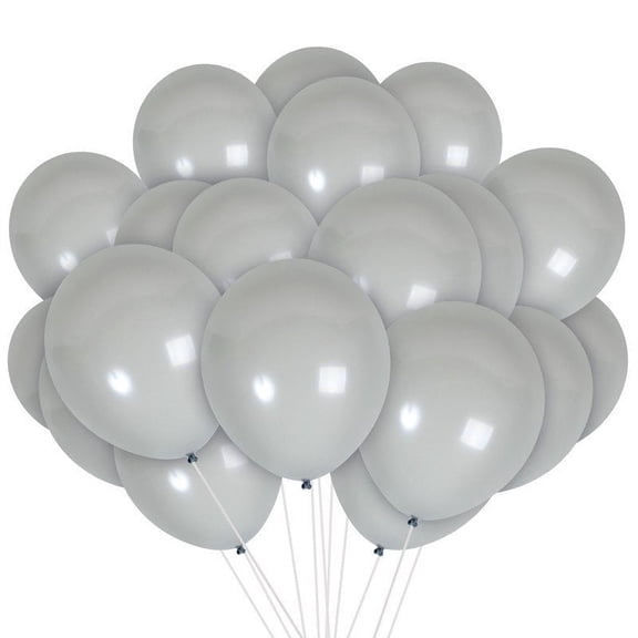 Grey Balloons - 12 Inch Latex Balloons - 12 Pack