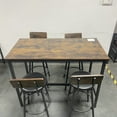 thumbnail image 1 of Grey Bar Table Set with 4 Stools - 47" Pub Table &amp; PU Seats, Kitchen/Home, Steel Frame, Industrial Style, Comfortable, Compact Design., 1 of 12