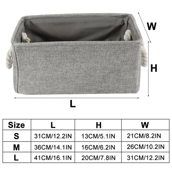 Grey Basket, Fabric Basket, Fabric Storage Bins, Storage Bins for Shelves, 14x10x6 inch Small Storage Basket, Cube Organizer Bins, Canvas Storage Bin for Home Office Gift Decorative