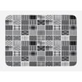 thumbnail image 1 of Grey Bath Mat, Mixed Checkered Squared Scotch Plaid Striped Patterns in Patchwork Style Image, Non-Slip Plush Mat Bathroom Kitchen Laundry Room Decor, 29.5 X 17.5 Inches, Black White Grey, Ambesonne, 1 of 2
