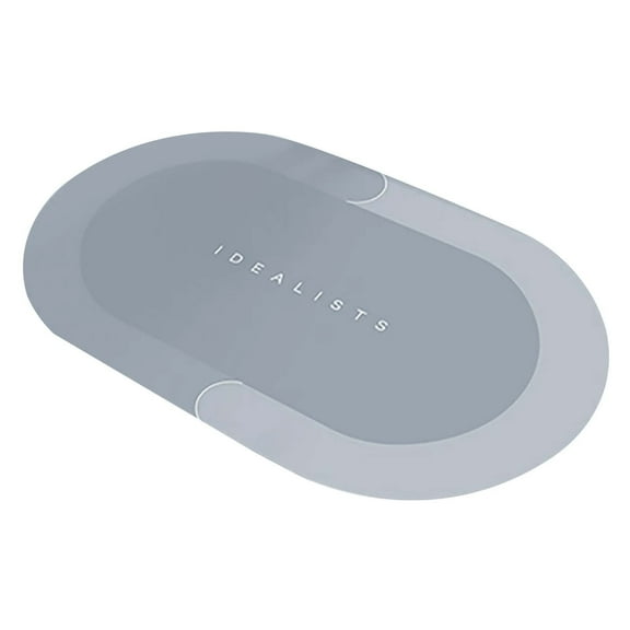 Grey Bath Rug Mat Non Slip Backing Super Absorbent Washable Bathroom Floor Mat For Shower Tub Front Anti Slip Quick Drying Easy Clean Modern Home