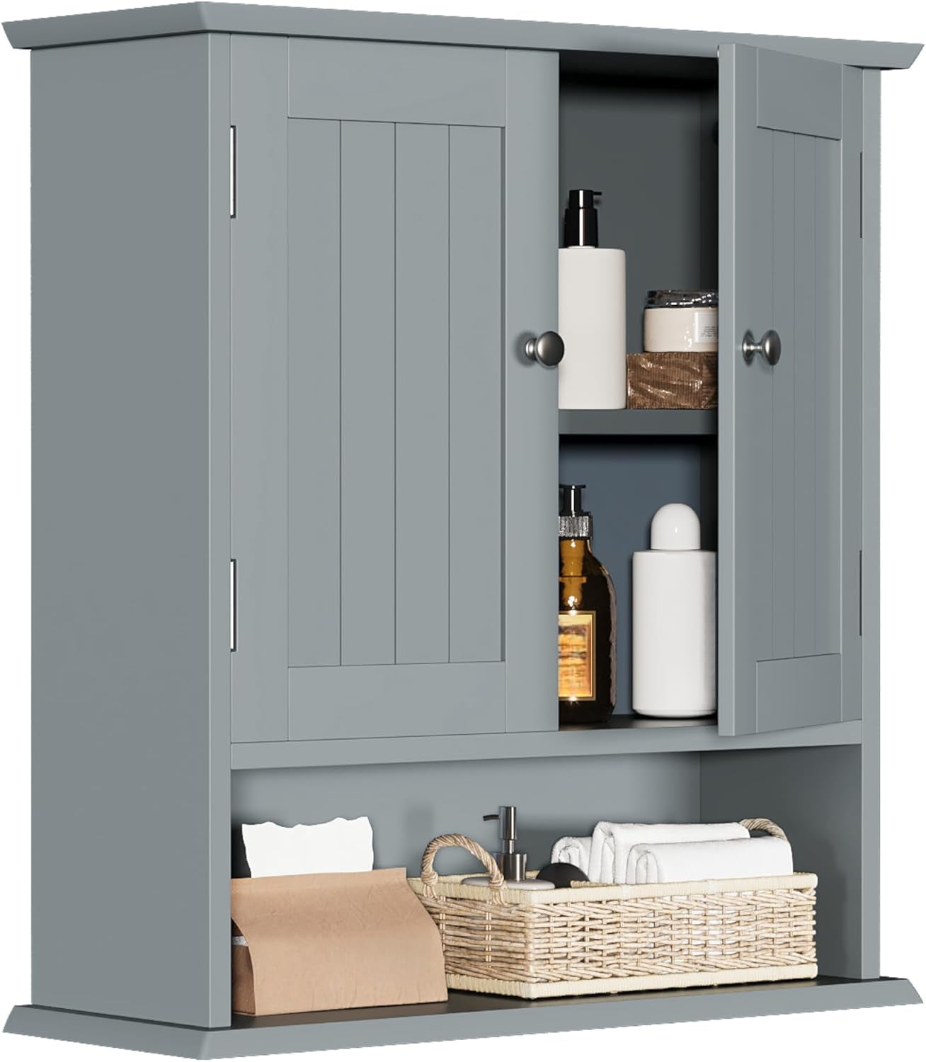 Grey Bathroom Cabinet Wall Mounted, Small Bathroom Medicine Cabinet ...