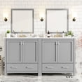 thumbnail image 1 of Grey Bathroom Vanity Set 60 inches with Embedded Ceramic Sinks and Sturdy Solid Wood Frame, 1 of 7