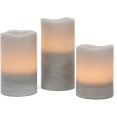 Grey Battery Operated Flameless LED Candles with Timer Function Set