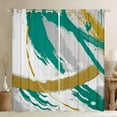 thumbnail image 1 of Grey Beige Turqoise Curtains Brush Strokes Oil Painting 30%-50% Blackout Curtains, Gradient Abstract Vintage Curtains & Drapes Ombre Graffiti Bedroom Curtains, Contemporary Modern Window Treatments, 1 of 5