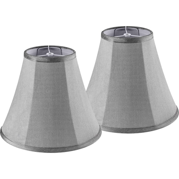 Grey Bell Lamp Shades Set of 2 Meduim Lamp Shade 6"Top x 13"Bottom x 9.8"High(Spider) Replacement Lampshade for Table Lamp & Bedside Lamp -Handmade Lampshade,Assembly Required