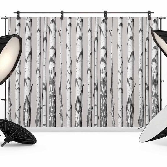 Grey Birch Tree Photography Backdrop 8x6FT, Retro Abstract Art Geometric Gray Wood Stripe Photo Backdrops, Background for Photography Studio Photo Studio Background, Back Drop for Photoshoot