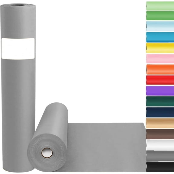 Grey Birthday Wrapping Paper, Solid Color Art Kraft Craft Paper for Bouquet Flower Crafts Packing Poster Bulletin Board Floor Covering Table Runner, 17.5"963" (80 1/4FT)