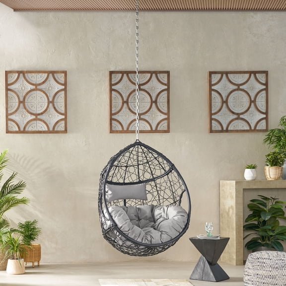 Grey+Black Basket Chair / Professional Installation Needed