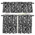 thumbnail image 1 of Grey Black Botanical Kitchen Curtains Sets for Windows 36 Inch Length, Pastoral Spring Floral Summer Art Rod Pocket Window Treatments Tier Curtains and Valances Set for Bedroom/Bathroom, 1 of 8