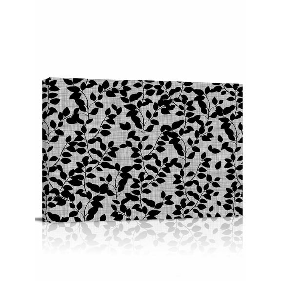 Grey Black Botanical Wall Art for Living Room,Canvas Picture Wall Decor for Bathroom Bedroom,Pastoral Spring Floral Summer Art Painting Artwork for Office Kitchen Hallway Dining Room Decor 12"x16"