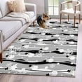 thumbnail image 1 of Grey Black Christmas Area Rug 3x5 Washable Rug Non Slip Xmas Snowman Snowflake Large Area Rug Indoor Floor Carpet for Entryway Bedroom Kitchen Living Room Home Office Dining Room Nursery, 1 of 8