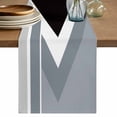 thumbnail image 1 of Grey Black Geometric Table Runner 108 Inches, Modern Abstract Lines Color Blocks Bed Runner Dresser Scarves Tabletop for Indoor Outdoor Parties/Ceremony/Banquet, 13"x 108", 1 of 9