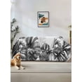 thumbnail image 1 of Grey Black Leaves Couch Cover, Summer Botanical Watercolor Leaf Sofa Cover Blanket for Loveseat Couches, Sectional Sofa Slipcover Furniture Protector for Living Room Bedroom 71''x118'', 1 of 9