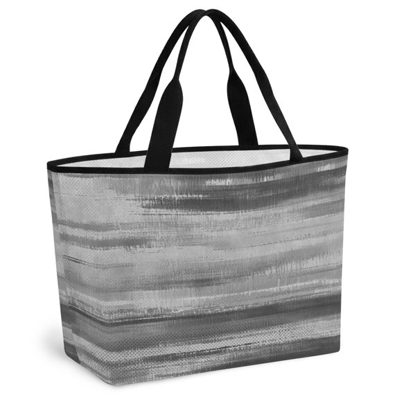 Grey Black Ombre Beach Bag for Women, Large Breathable Mesh Beach Tote Bag, Vintage Shabby Gray Abstract Art Sandproof Lightweight Travel Bags for Vacation Picnic Swimming Pool 15.7"x15.7"x9.1"