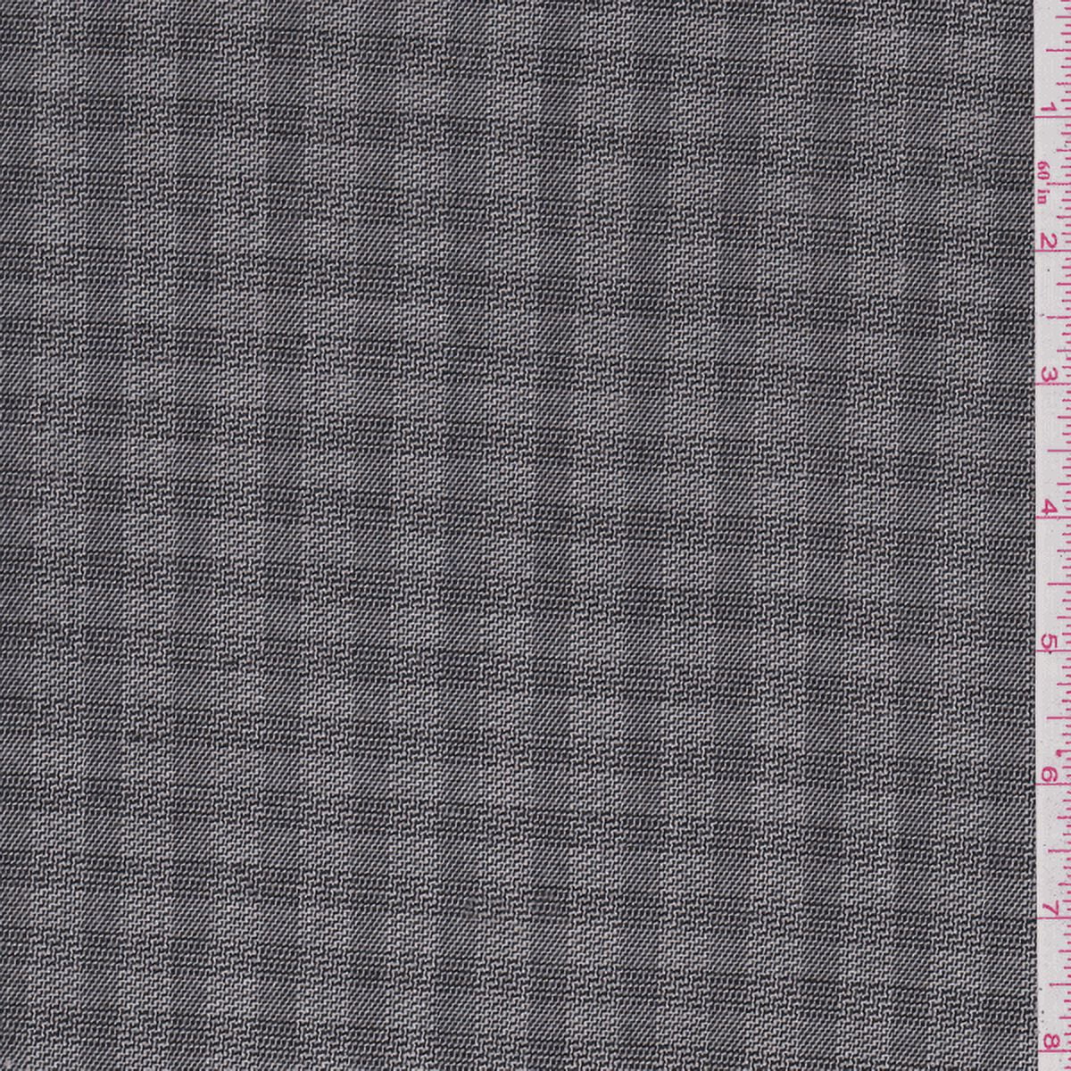 Grey/Black Plaid Suiting, Fabric By the Yard