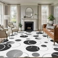 thumbnail image 1 of Grey Black Polka Dots Area Rugs 5'x7', Washable Small Throw Rugs for Laundry Room Playroom, Modern Abstract Art Indoor Outdoor Rug Non-Slip Low Pile Carpet Runner Reversible Floor Mats, 1 of 8
