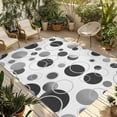 thumbnail image 1 of Grey Black Polka Dots Outdoor Rug for Patio/Deck/Porch, Non-Slip Large Area Rug 3 x 5 Ft, Modern Abstract Art Indoor Outdoor Rugs Washable Area Rugs, Reversible Camping Rug Carpet Runner, 1 of 8