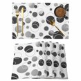 thumbnail image 1 of Grey Black Polka Dots Placemats Set of 4, Modern Abstract Art Placemats for Dining Table, Place Mats for Kitchen Tabletop, Waterproof Wipeable Dining Table Mats Set, 1 of 9