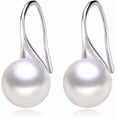 thumbnail image 1 of Grey Black Quality Freshwater Dangling Pearl Earrings ideal for Women,Real 925 Silver Drop Pearl Earrings Mother's Gift[m961], 1 of 2