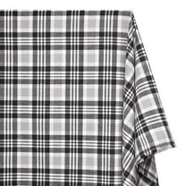 Grey Black Tartan Plaid Hypoallergenic Cotton Flannel 58" Fabric By The Yard