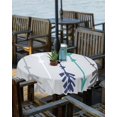 thumbnail image 1 of Grey Black Teal Arrow Outdoor Tablecloth - 54x54 Inch Square Dining Table Cover, Boho Ethnic Farmhouse Navy Blue Waterproof Outdoor Table Cloth with Umbrella Hole & Zipper for Picnic/Patio, 1 of 1