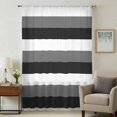 thumbnail image 1 of Grey Black White Striped Sheer Curtains 72 Inches Long, Farmhouse Stripes Light Filering Curtains, Breathable Simi Curtain Privacy Drapes for Living Room Bedroom Lightweight Window Treatment, 1 of 9